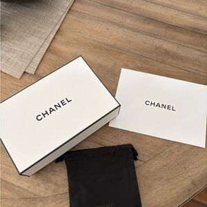 Chanel White Gift Box with Black Pouch